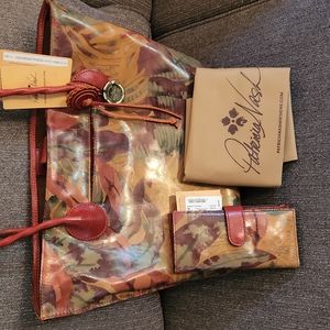 Patricia Nash Tropical Dreams Leather Handbag & Wallet Set